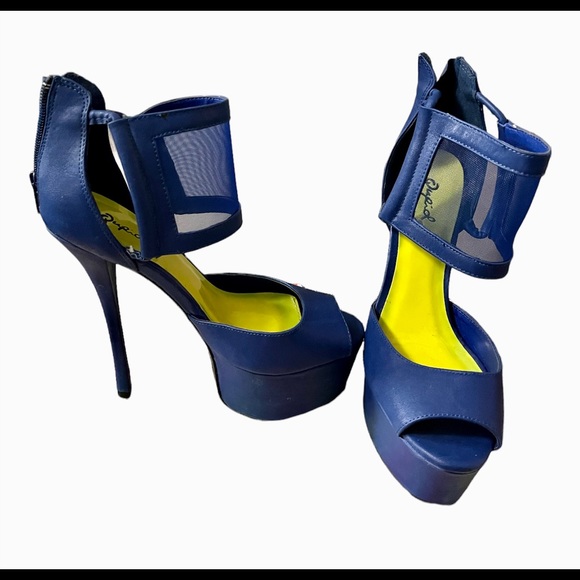 Blue high heel shoes, excellent condition - Picture 2 of 6